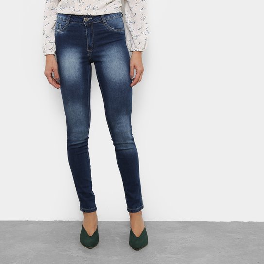 Calça Jeans Skinny Razon Cintura Média Feminina - Azul