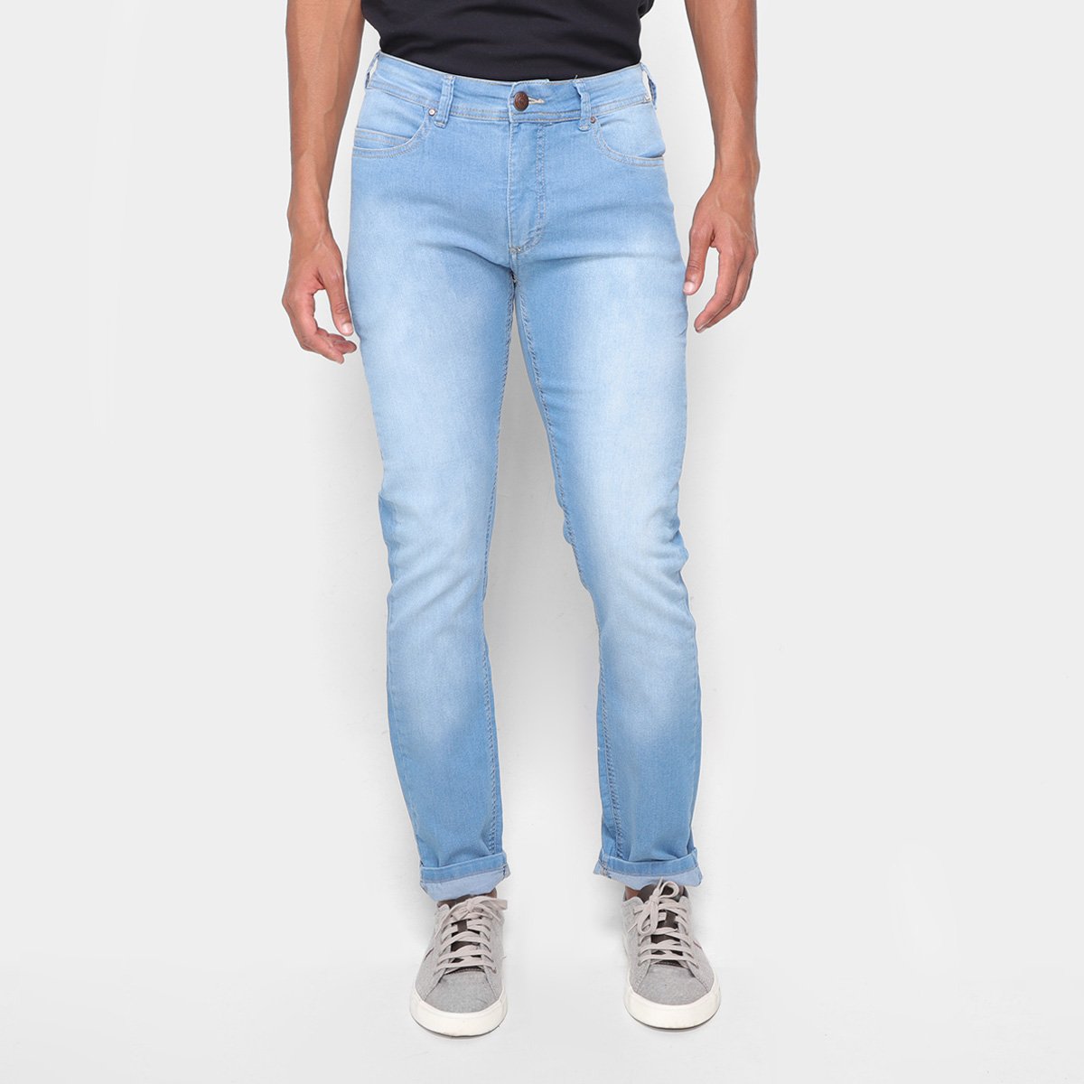Calça Jeans Skinny Reserva Estonada Masculina - Azul Menor preço em Calça Jeans Skinny Reserva Estonada Masculina - Azul