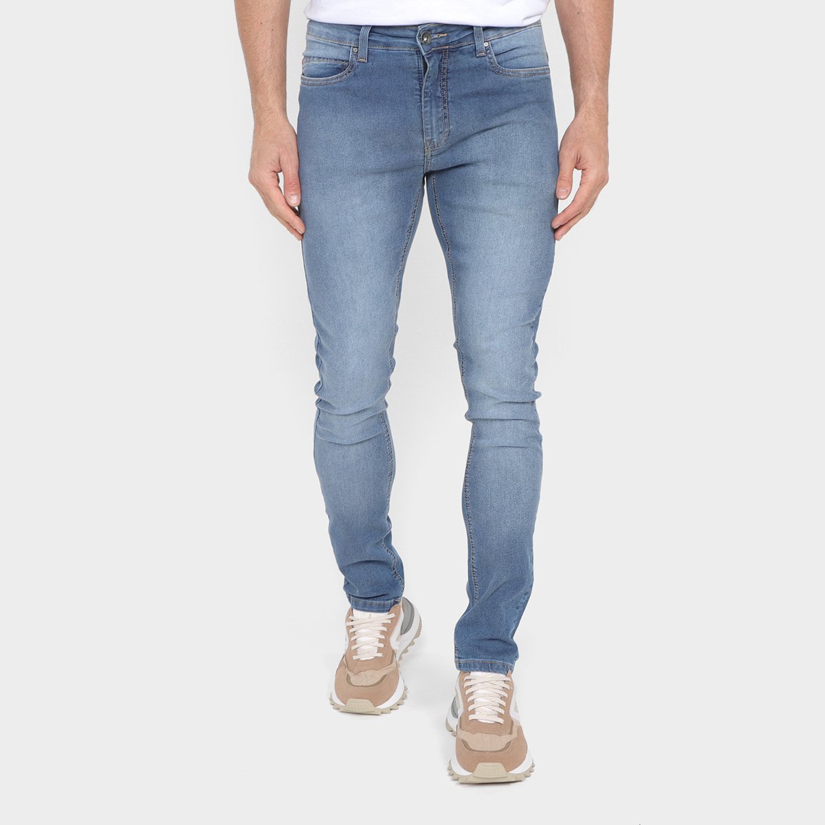 Calça Jeans Skinny Reserva Mid Blue Masculina - Azul Menor preço em Calça Jeans Skinny Reserva Mid Blue Masculina - Azul