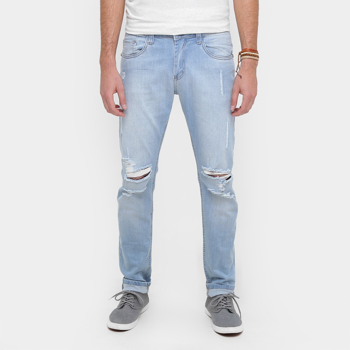 calça masculina rasgo no joelho