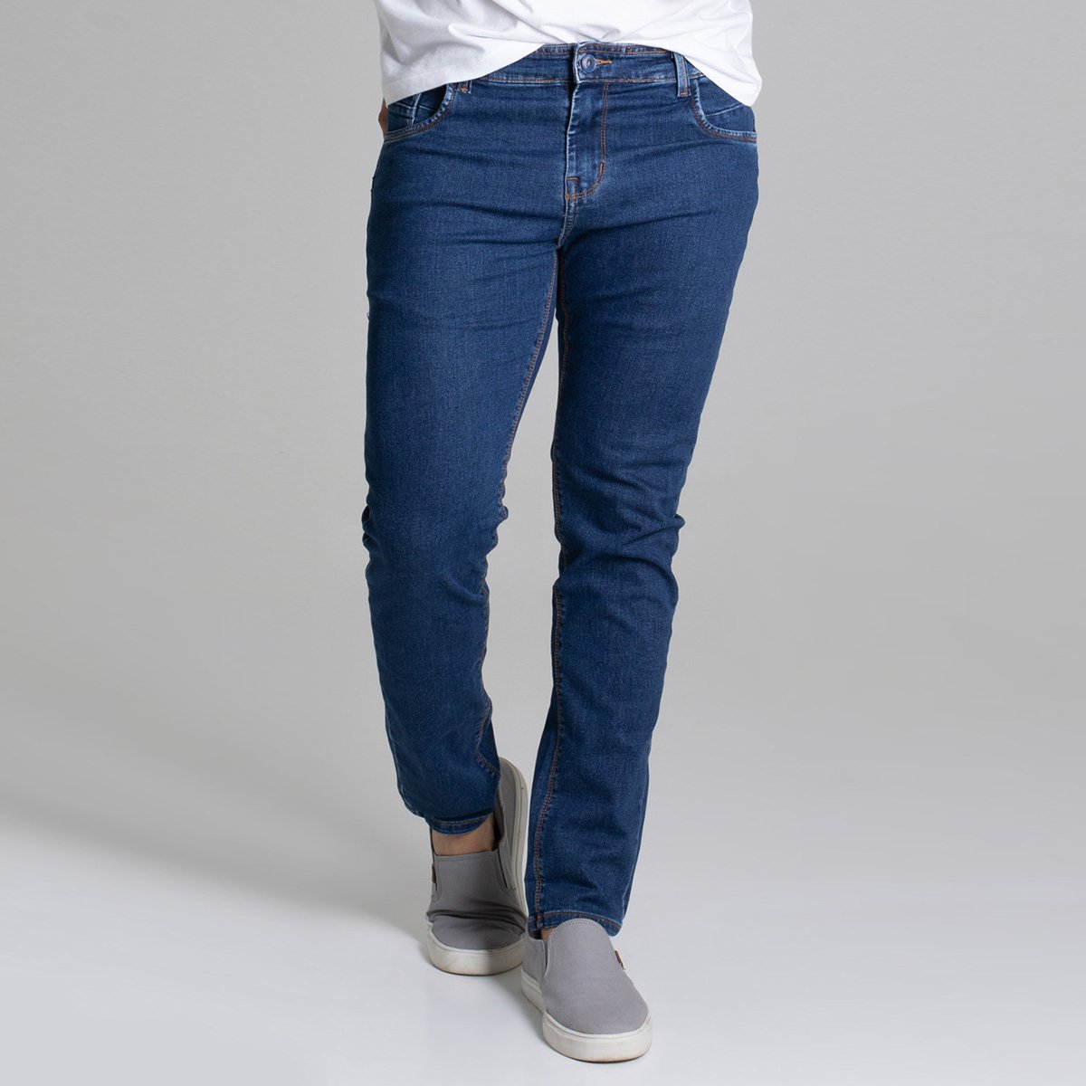 Calça Jeans Skinny Sawary Casual Masculina - Azul Escuro Menor preço em Calça Jeans Skinny Sawary Casual Masculina - Azul Escuro