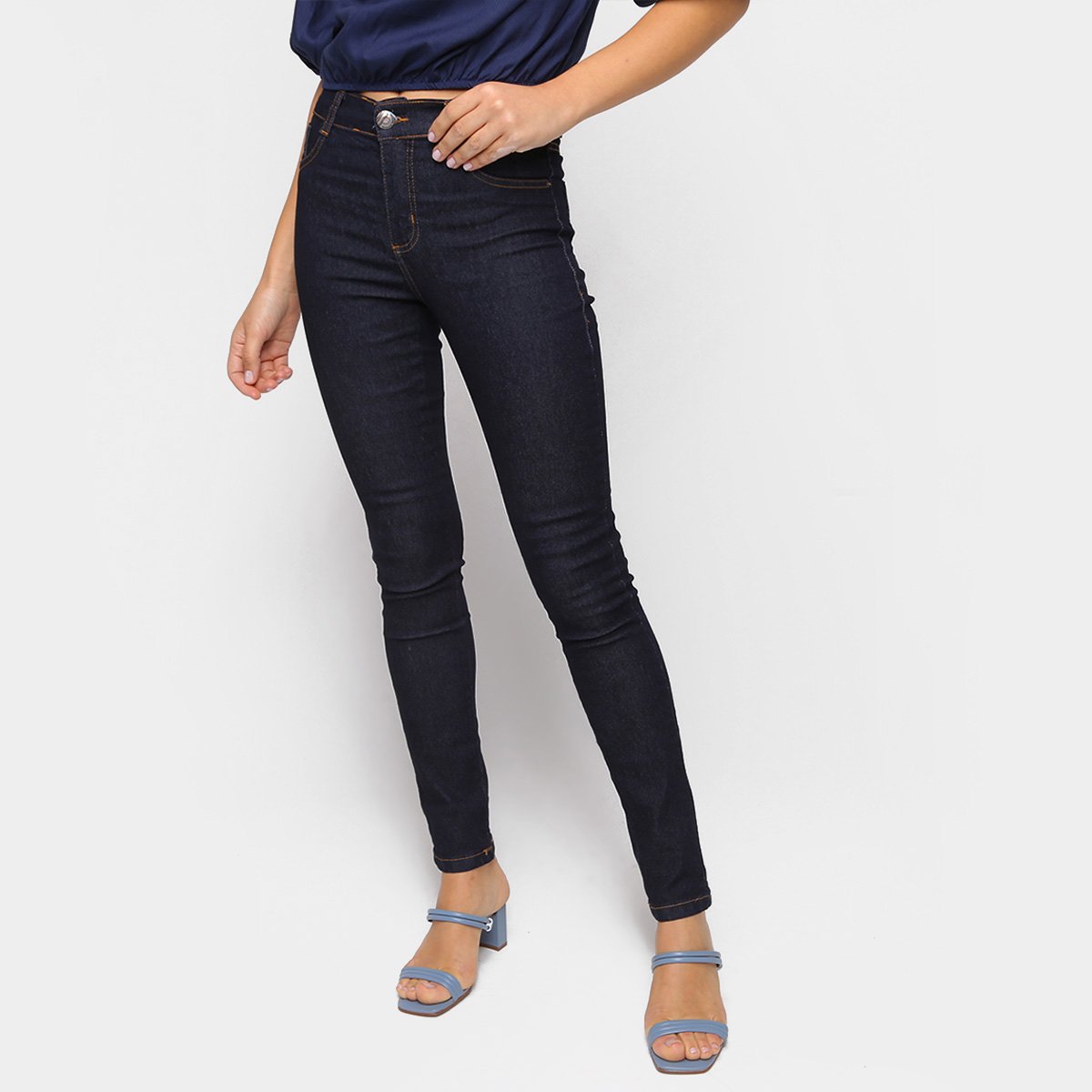 Calça Jeans Skinny Sawary Cintura Alta Feminina Menor preço em Calça Jeans Skinny Sawary Cintura Alta Feminina