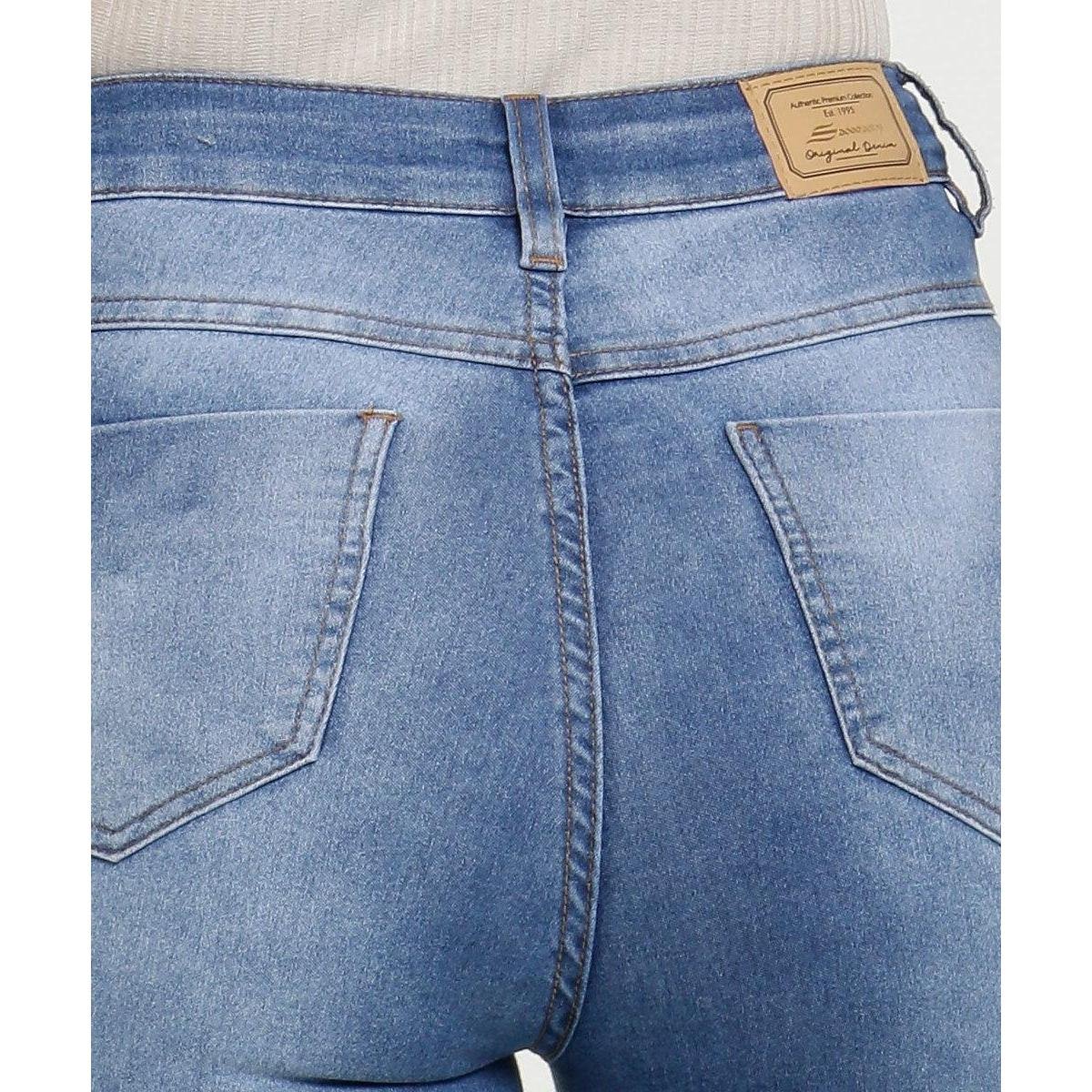 calça jeans efeito lipo