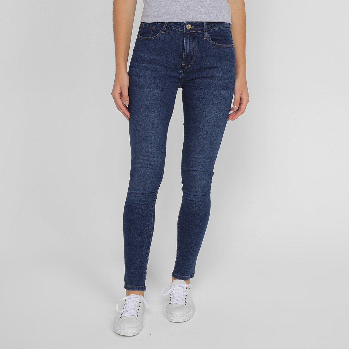 Calça Jeans Skinny Tommy Hilfiger Cintura Média Feminina - Azul Menor preço em Calça Jeans Skinny Tommy Hilfiger Cintura Média Feminina - Azul