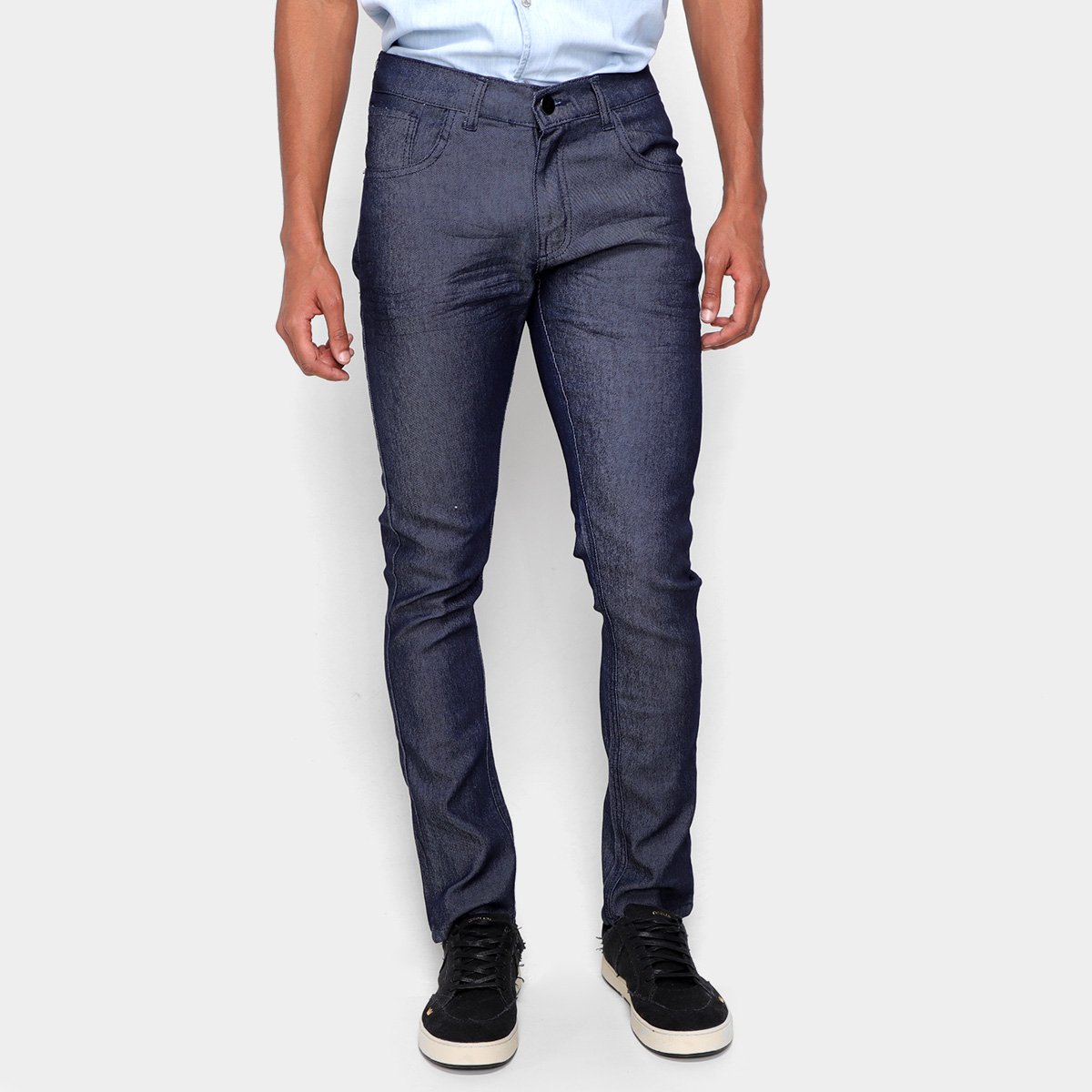 Calça Jeans Skinny Via Quatro Lisa Masculina - Azul Escuro Menor preço em Calça Jeans Skinny Via Quatro Lisa Masculina - Azul Escuro
