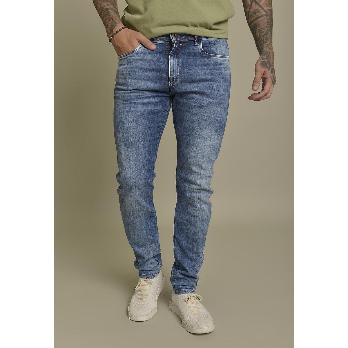 Calça Jeans Slim Arqueada Masculino Dialogo Jeans - Azul Menor preço em Calça Jeans Slim Arqueada Masculino Dialogo Jeans - Azul