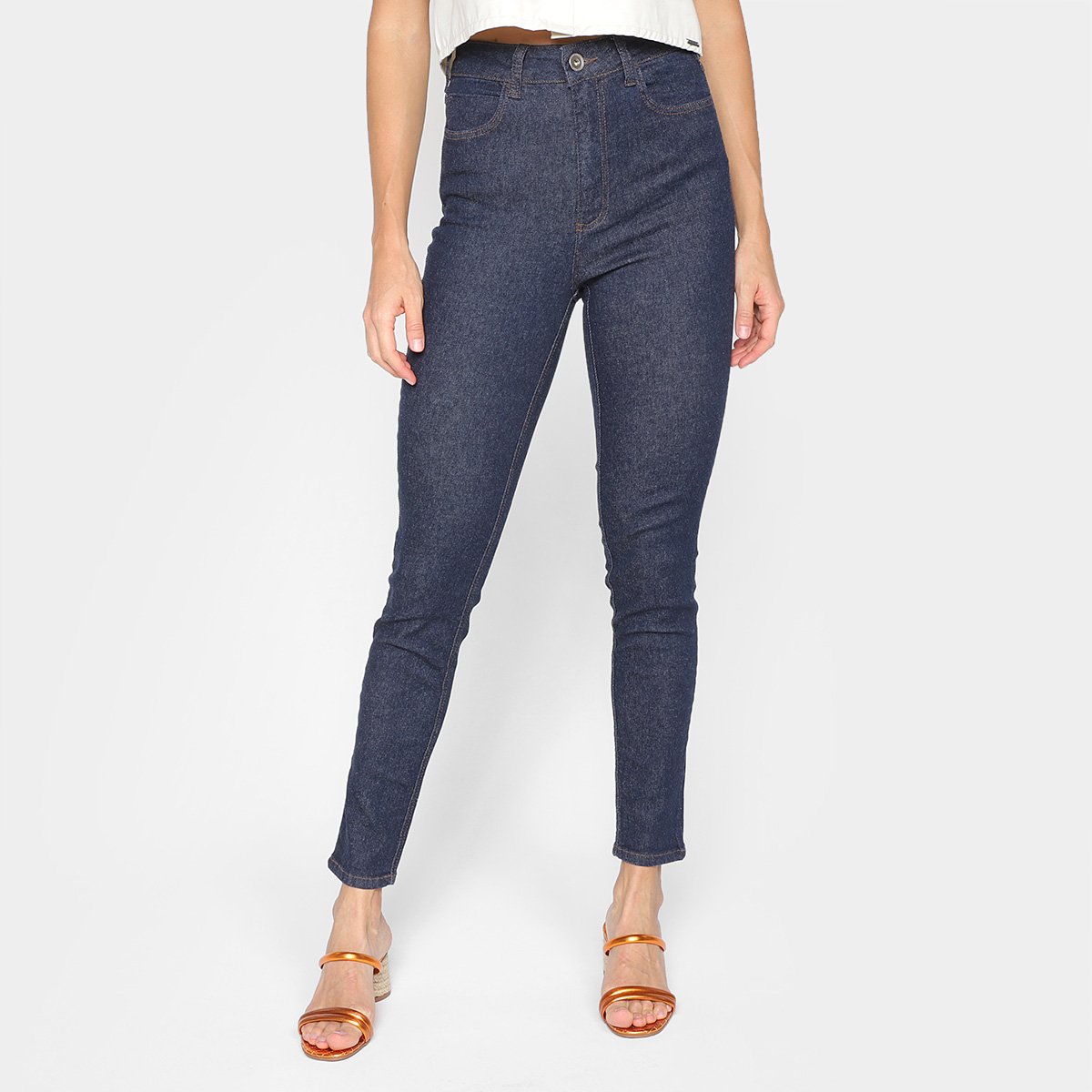 Calça Jeans Slim Colcci Bruna Stretch Cintura Alta Feminina - Azul Menor preço em Calça Jeans Slim Colcci Bruna Stretch Cintura Alta Feminina - Azul