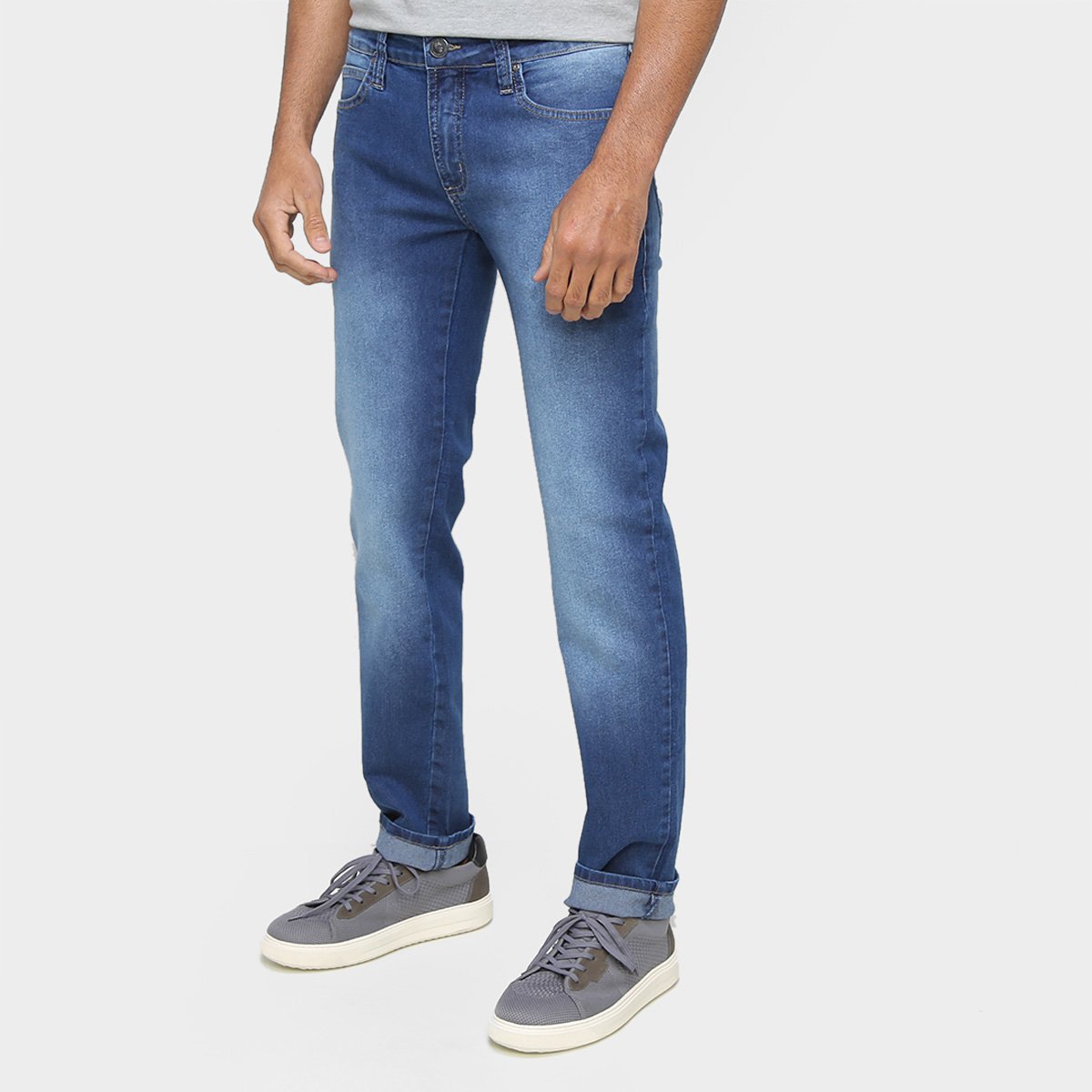 Calça Jeans Slim Colcci Estonada Masculina - Azul Menor preço em Calça Jeans Slim Colcci Estonada Masculina - Azul