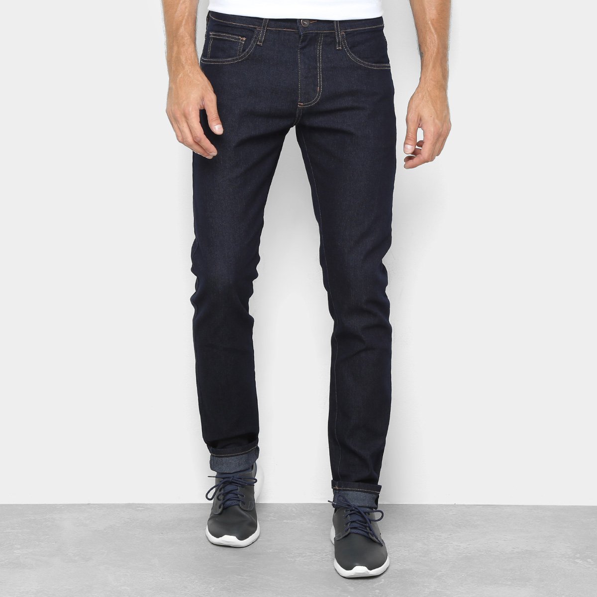 Calça Jeans Slim Forum Paul Masculina - Azul Escuro Menor preço em Calça Jeans Slim Forum Paul Masculina - Azul Escuro