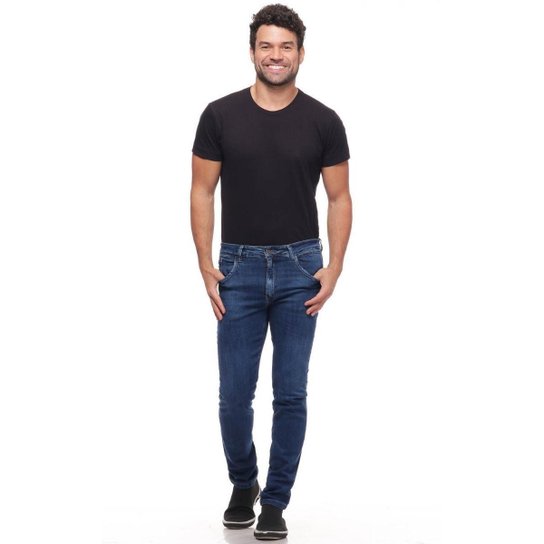 Calça Jeans Slim Masculina Allmaria Cintura Baixa Bolsos Zattini