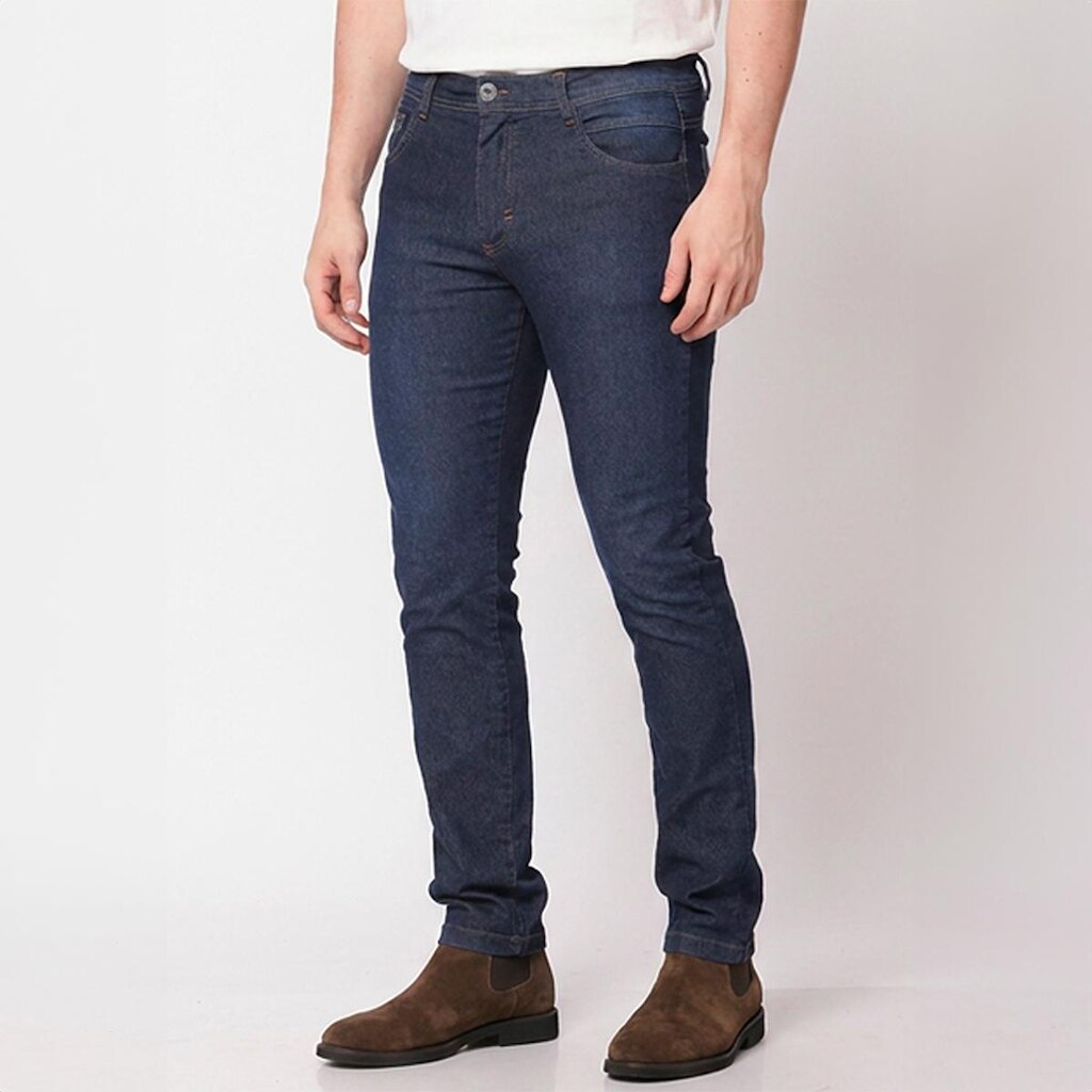Calça Jeans Slim Masculina Stretch Caimento Perfeito Casual Trabalho