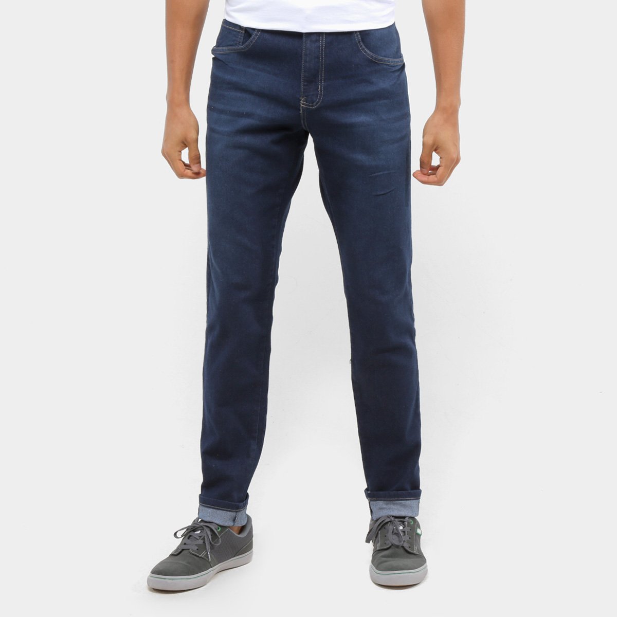 Calça Jeans Slim Polo Wear Estonada Masculina - Azul Escuro Menor preço em Calça Jeans Slim Polo Wear Estonada Masculina - Azul Escuro