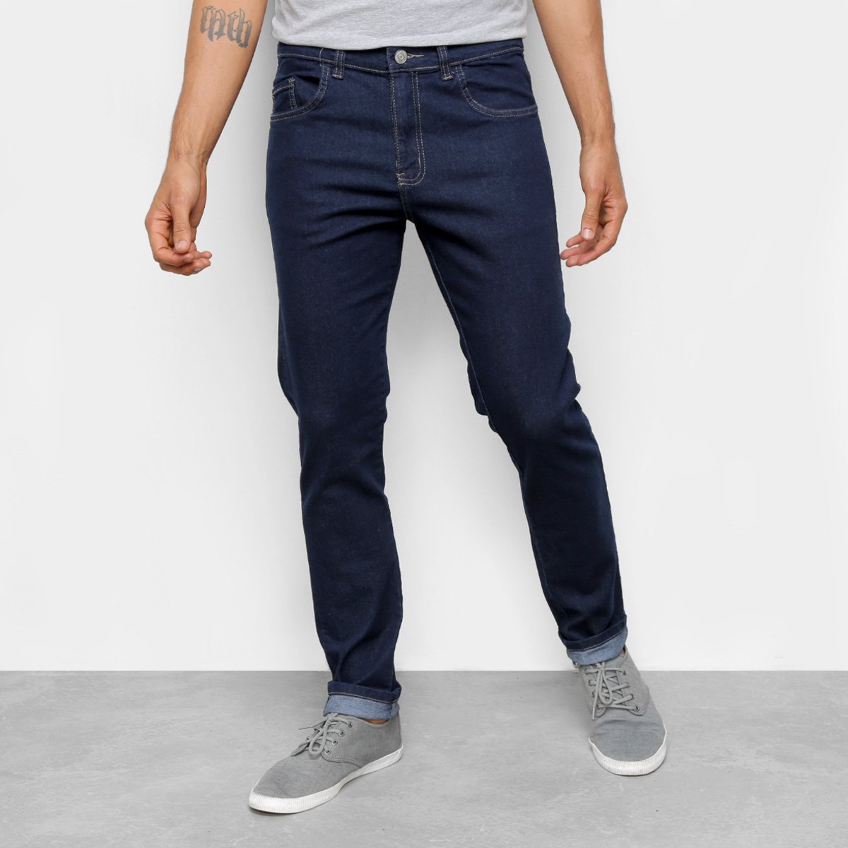 Calça Jeans Slim Polo Wear Masculina - Azul Escuro Menor preço em Calça Jeans Slim Polo Wear Masculina - Azul Escuro