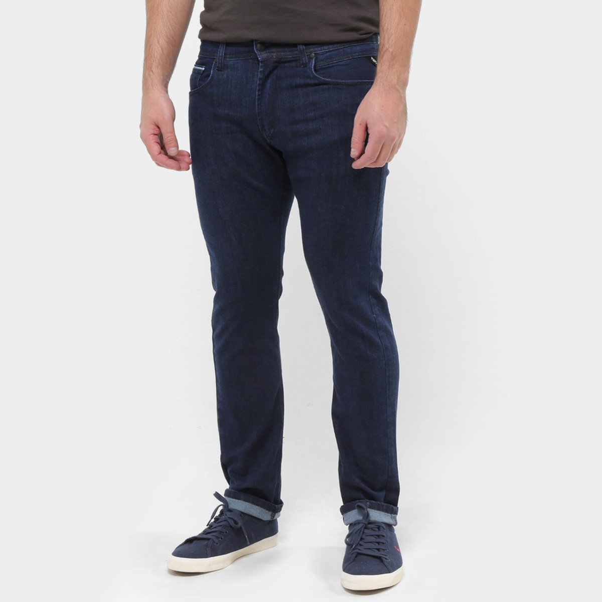 Calça Jeans Slim Replay Básica Masculina - Azul Escuro Menor preço em Calça Jeans Slim Replay Básica Masculina - Azul Escuro