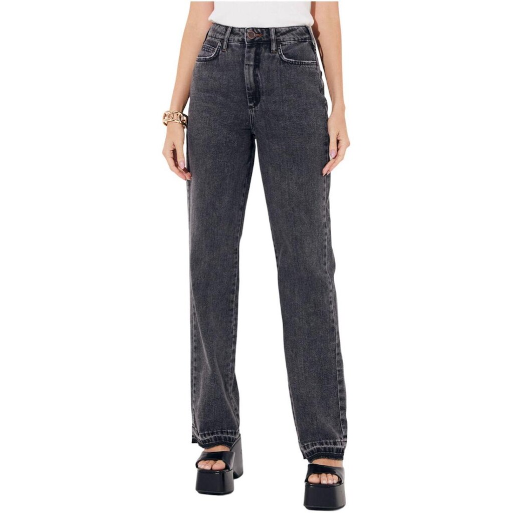 Calça Jeans Sommer Reta Slim Estonada Preto Tam. 38