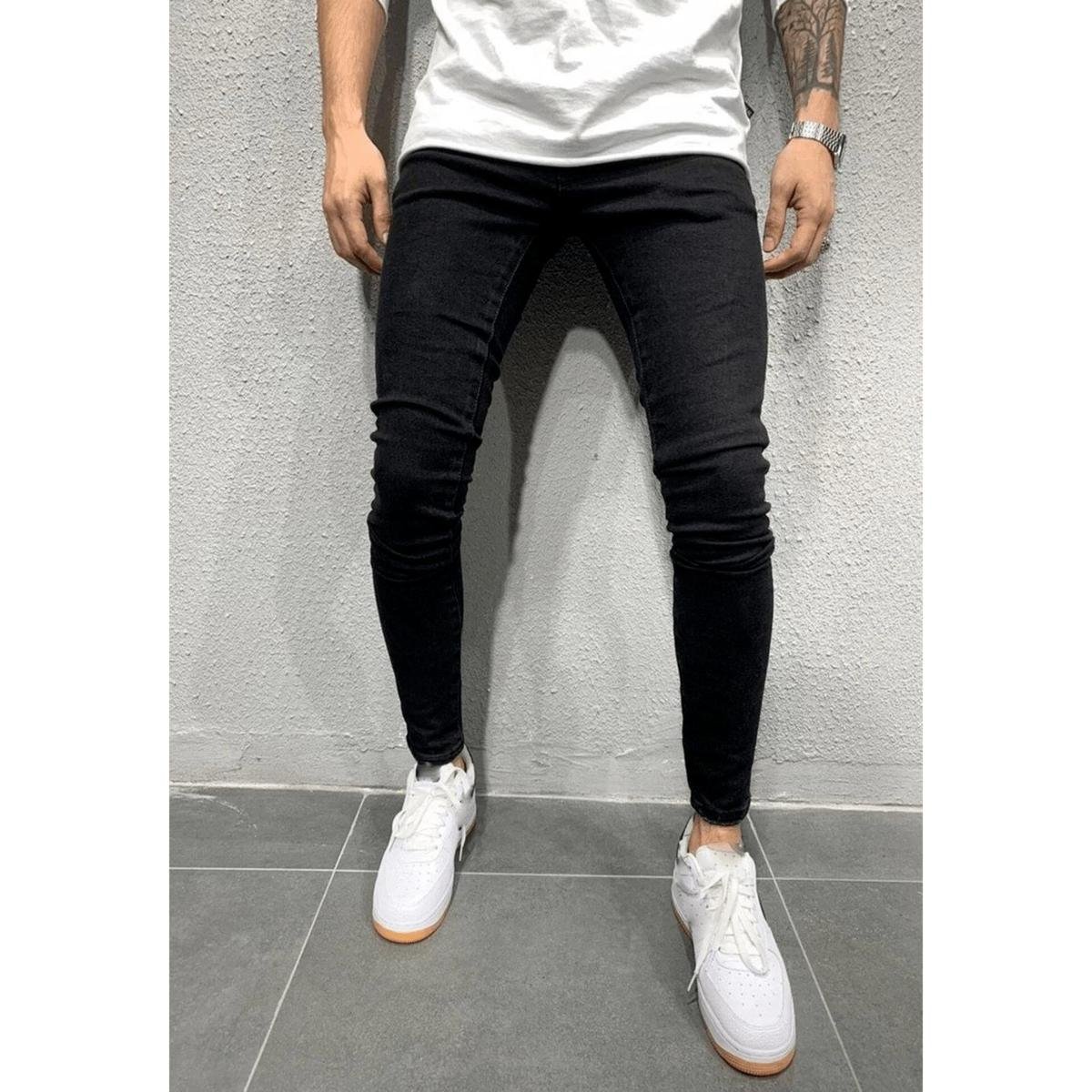 Calça Jeans Super Skinny Onix IV Confortável Masculino - Preto Menor preço em Calça Jeans Super Skinny Onix IV Confortável Masculino - Preto