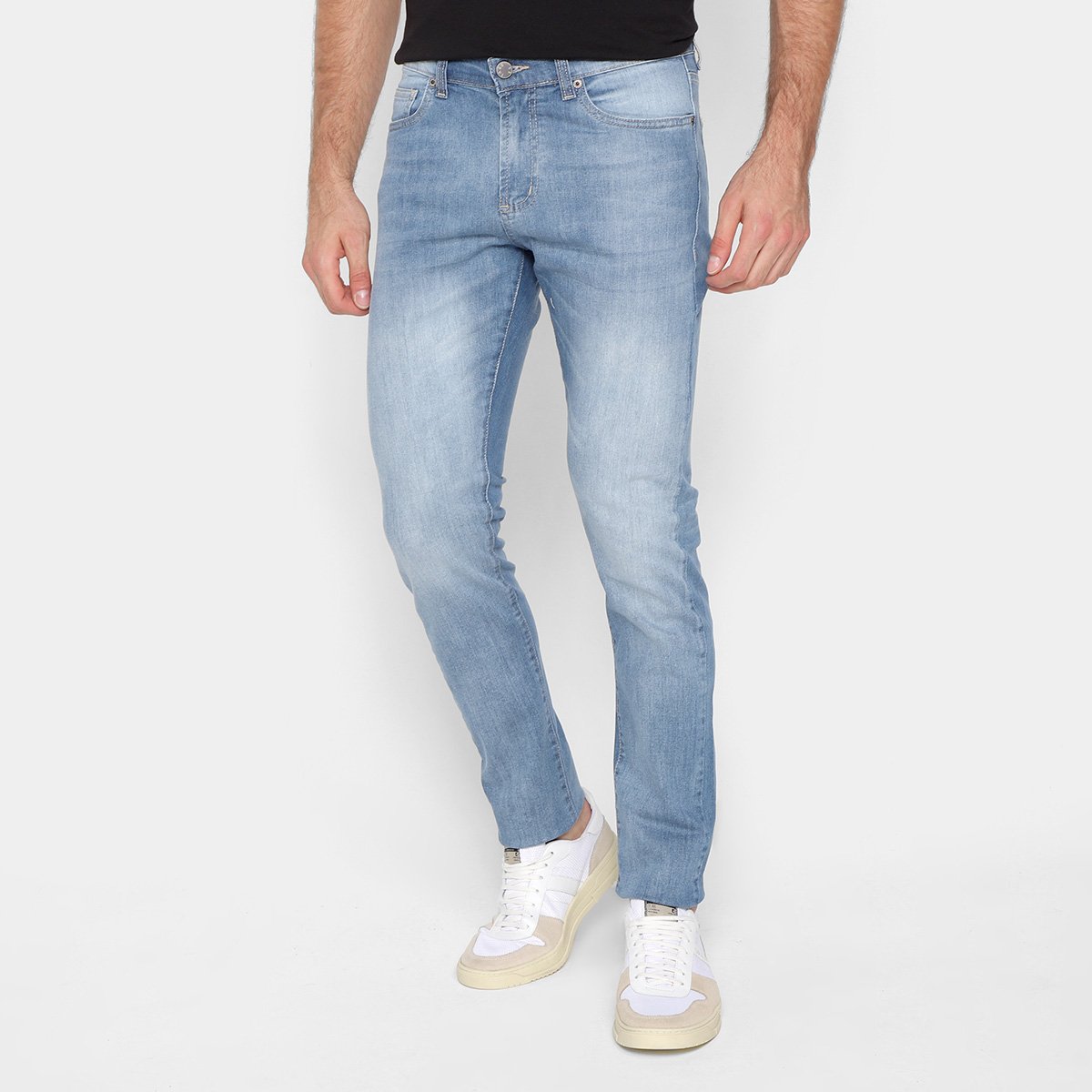 Calça Jeans Taco Skinny Clara Destroyer Masculina - Azul Claro Menor preço em Calça Jeans Taco Skinny Clara Destroyer Masculina - Azul Claro