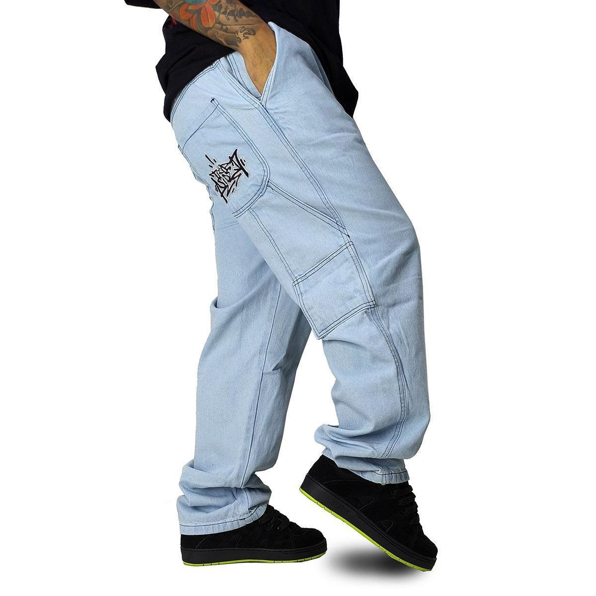 Calça Jeans Trip Side Carpinteiro Delavê Azul C027 | Zattini