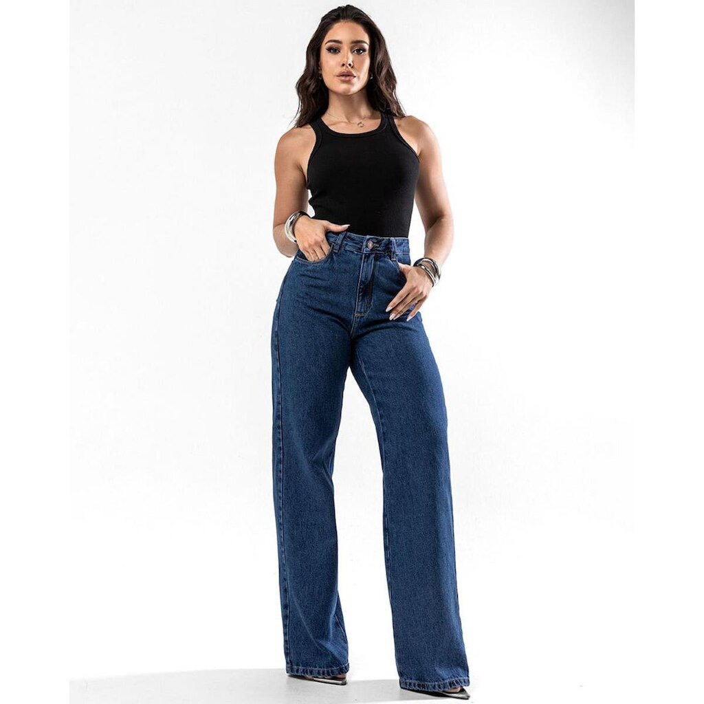 CALÇA JEANS WIDE LEG CONSCIENCIA FEMININA REF:29000