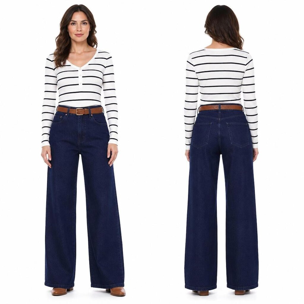 Calça jeans wide leg Vilejack