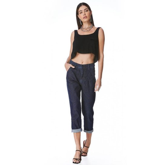 Calça Jeans Zait Mom Cotele Feminina - Azul