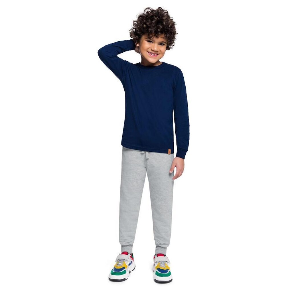 Calça Jogger Básica em Moletinho infantil menino Brandili
