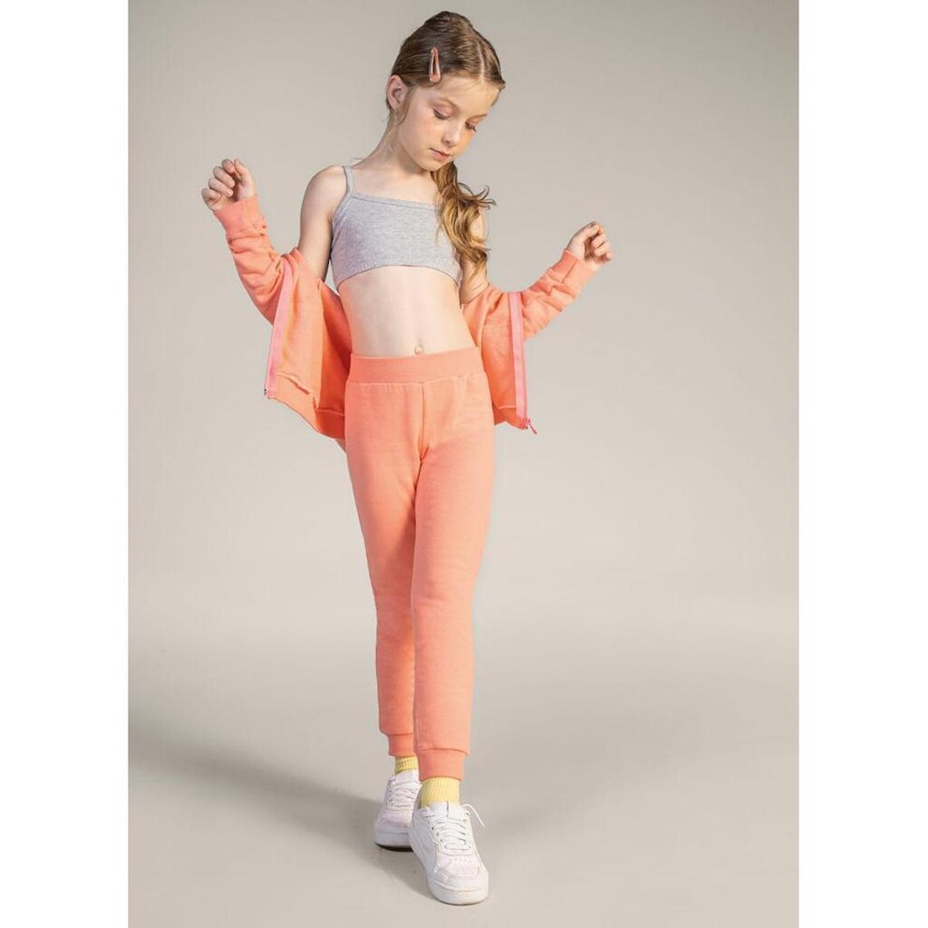 Calça Jogger Básica Infantil Menina Em Moletom Brandili