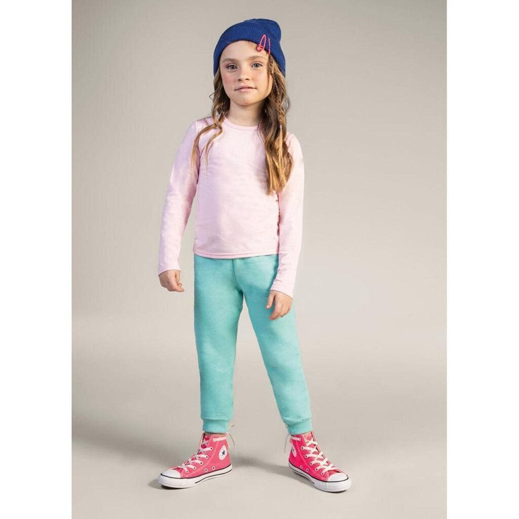 Calça Jogger Básica Infantil Menina Em Moletom Brandili