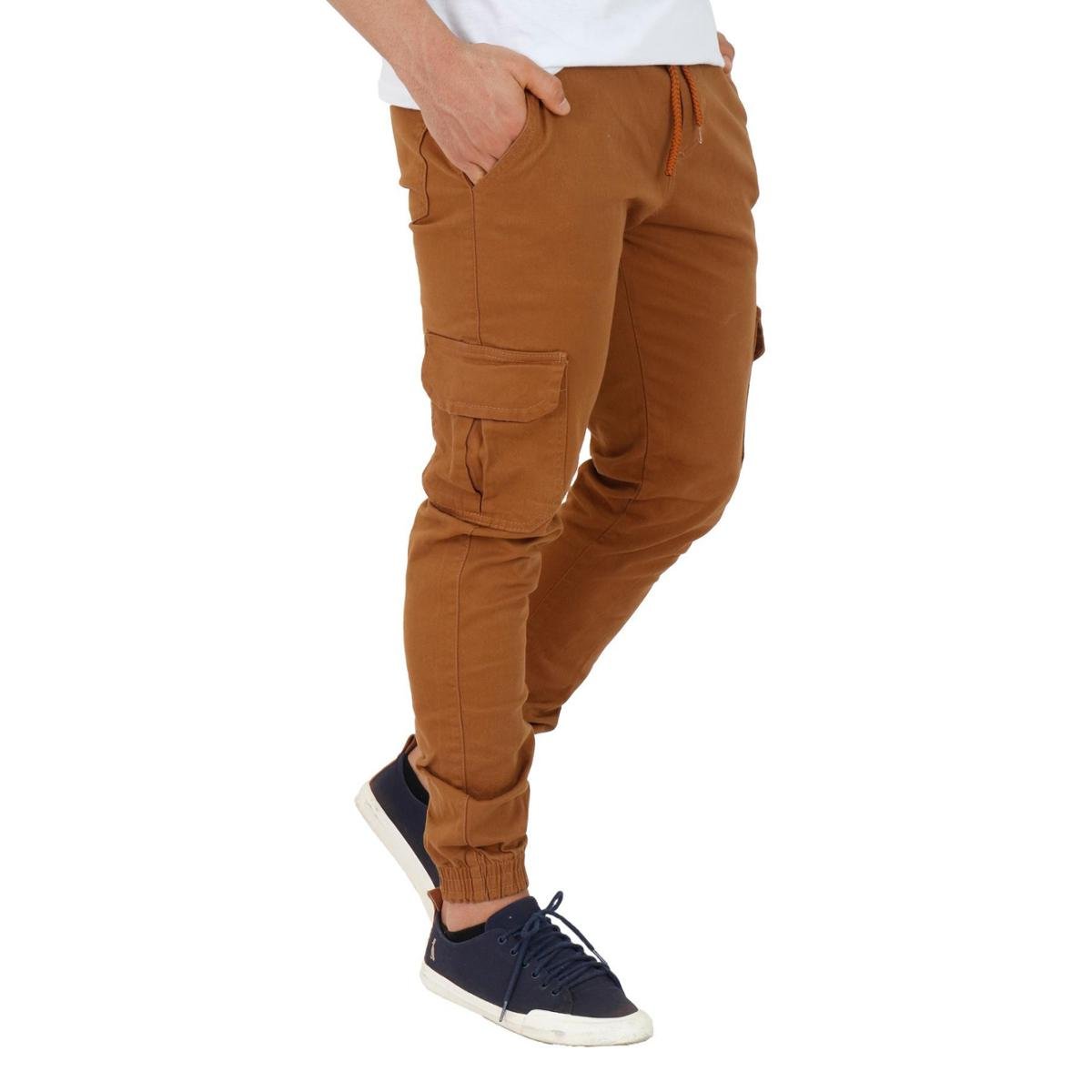 Bolsos Laterais Calça Jogger Masculina Barata Calça Jogger