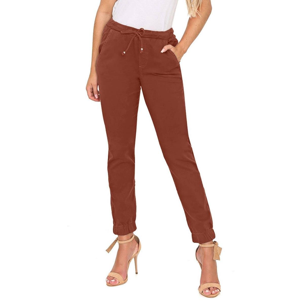 calça jogger feminina sarja