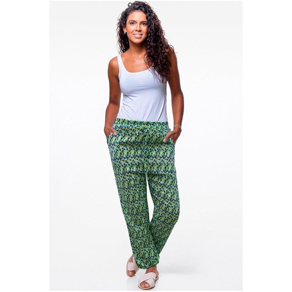 Calça Jogger Cordao Bolso Tecido Plano - Azul+Verde Menor preço em Calça Jogger Cordao Bolso Tecido Plano - Azul+Verde