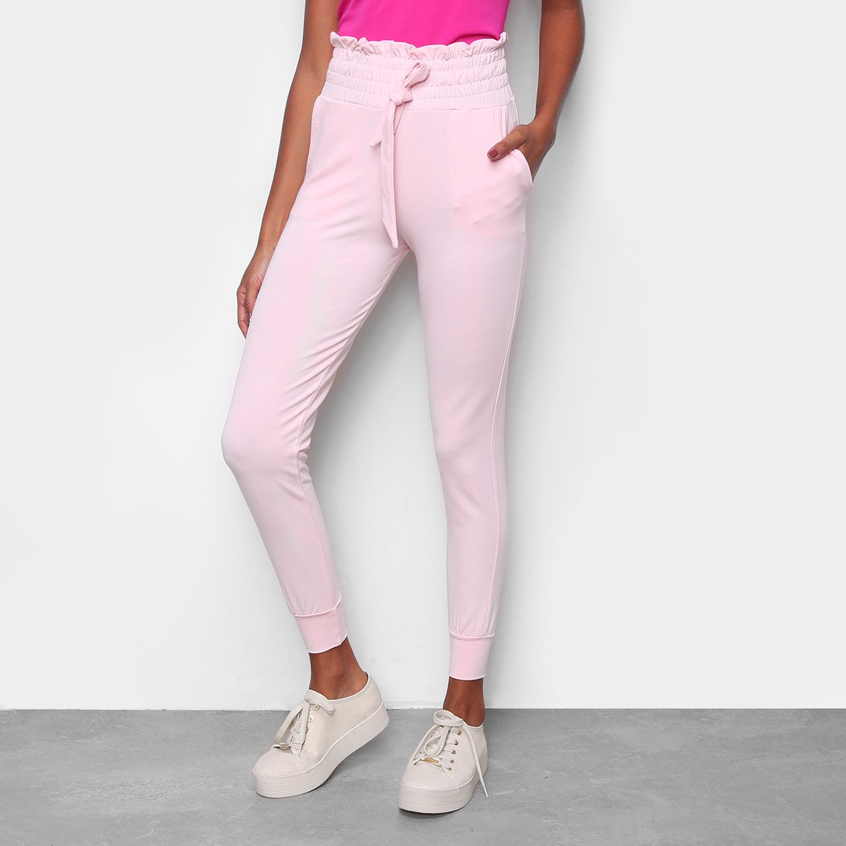 Calça Jogger ESV Lisa Feminina - Rosa Menor preço em Calça Jogger ESV Lisa Feminina - Rosa