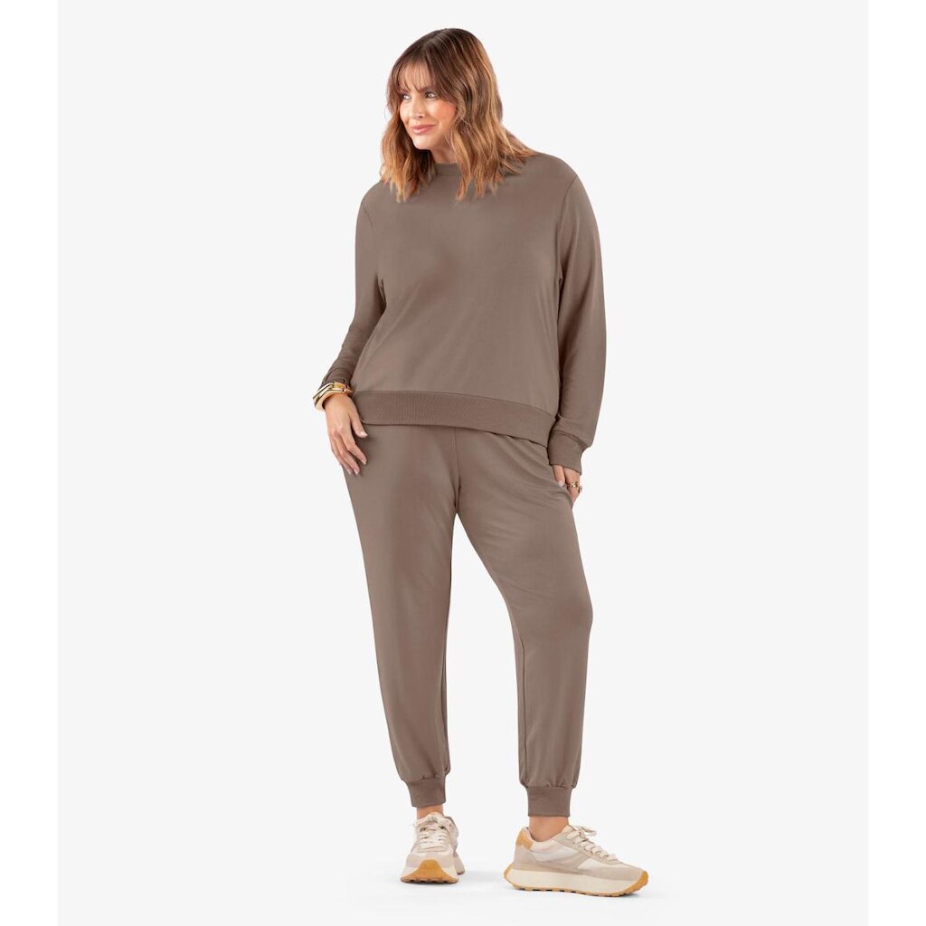 Calça Jogger Feminina Plus Size Secret Glam Marrom