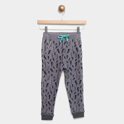 Calça Jogger Infantil Moletom Faltal Estampada Raios Menino - Masculino
