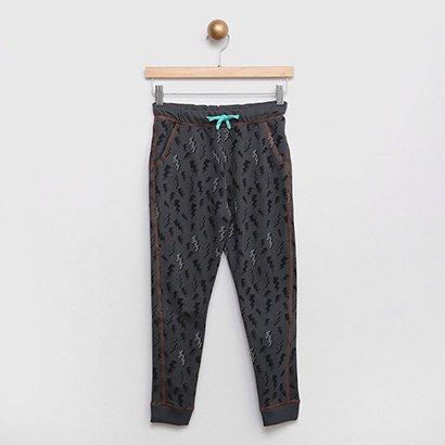 Calça Jogger Infantil Moletom Faltal Estampada Raios Menino - Masculino