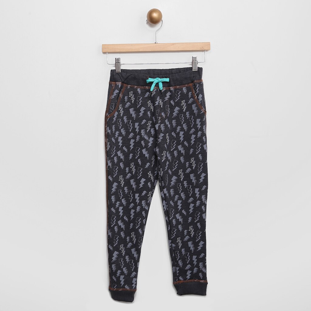Calça Jogger Infantil Moletom Faltal Estampada Raios Menino