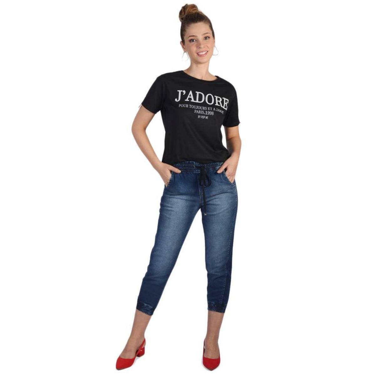 calça jogging jeans feminina