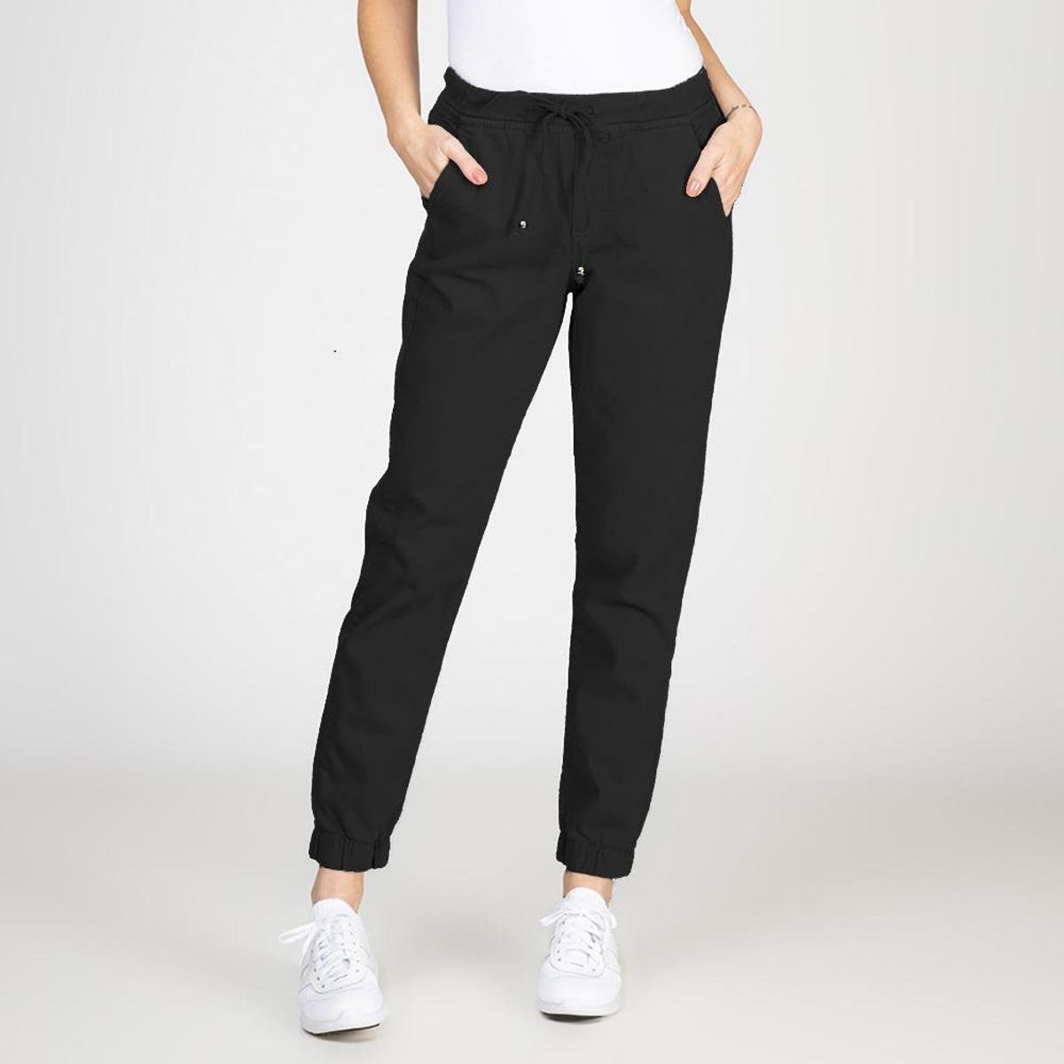 Calça Jogger Jeans Confort Colors Com Elástico - Preto Menor preço em Calça Jogger Jeans Confort Colors Com Elástico - Preto