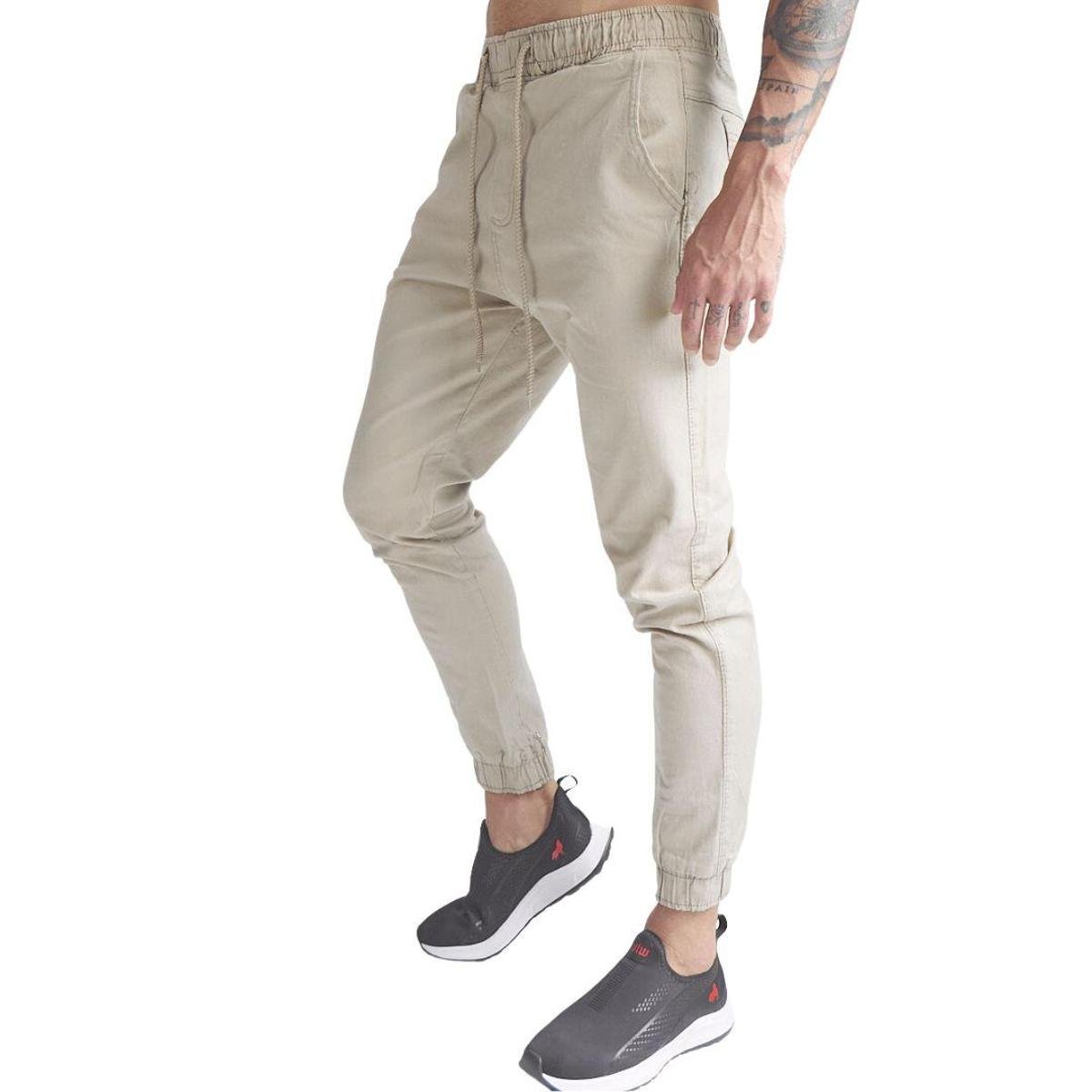Calça jogger masculina cargo skinny com punho e elástico vira lata wear Menor preço em Calça jogger masculina cargo skinny com punho e elástico vira lata wear