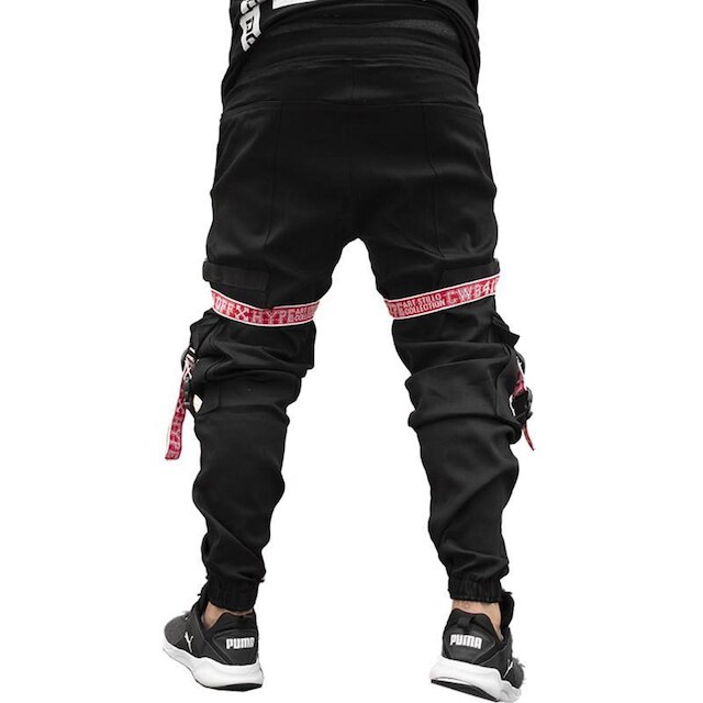 Calça Jogger Masculina PRETA New Combat Tracks VERMELHA