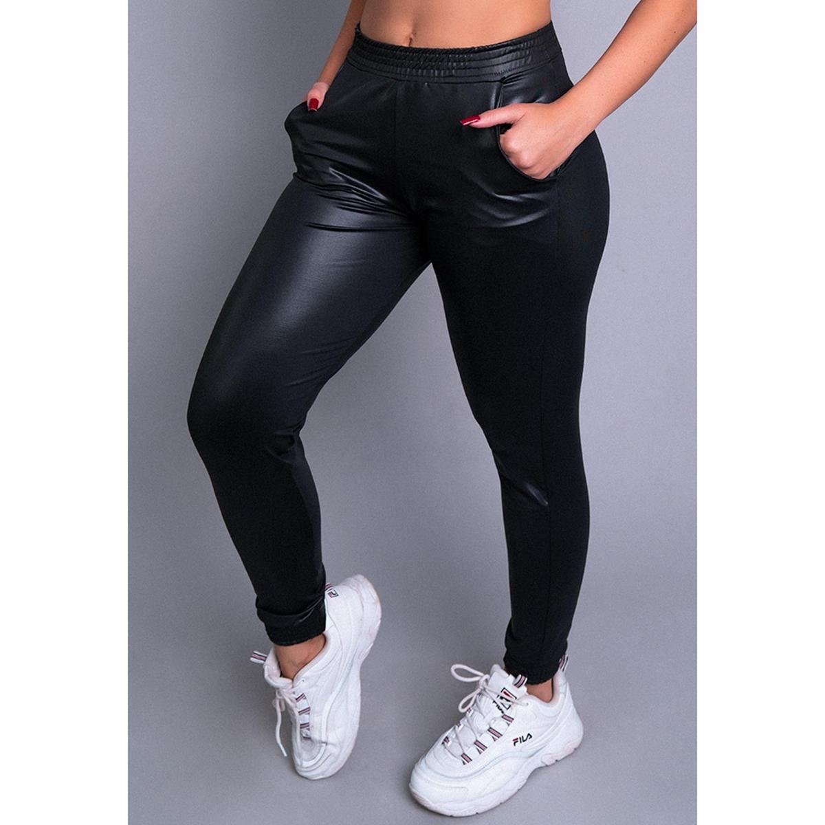 Calça Jogger MVB Modas Cirrê Cintura Alta Feminina Menor preço em Calça Jogger MVB Modas Cirrê Cintura Alta Feminina