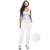 Calça Jogger Pijama Bolsos Malha com Forro - Branco+Bege