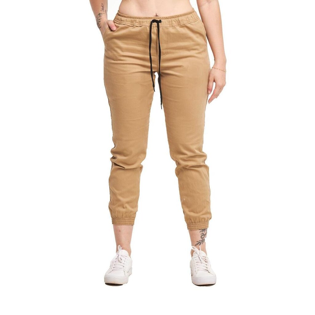 Calça Jogger Sarja Feminina Skinny Com Punho S01F-Off White-GG