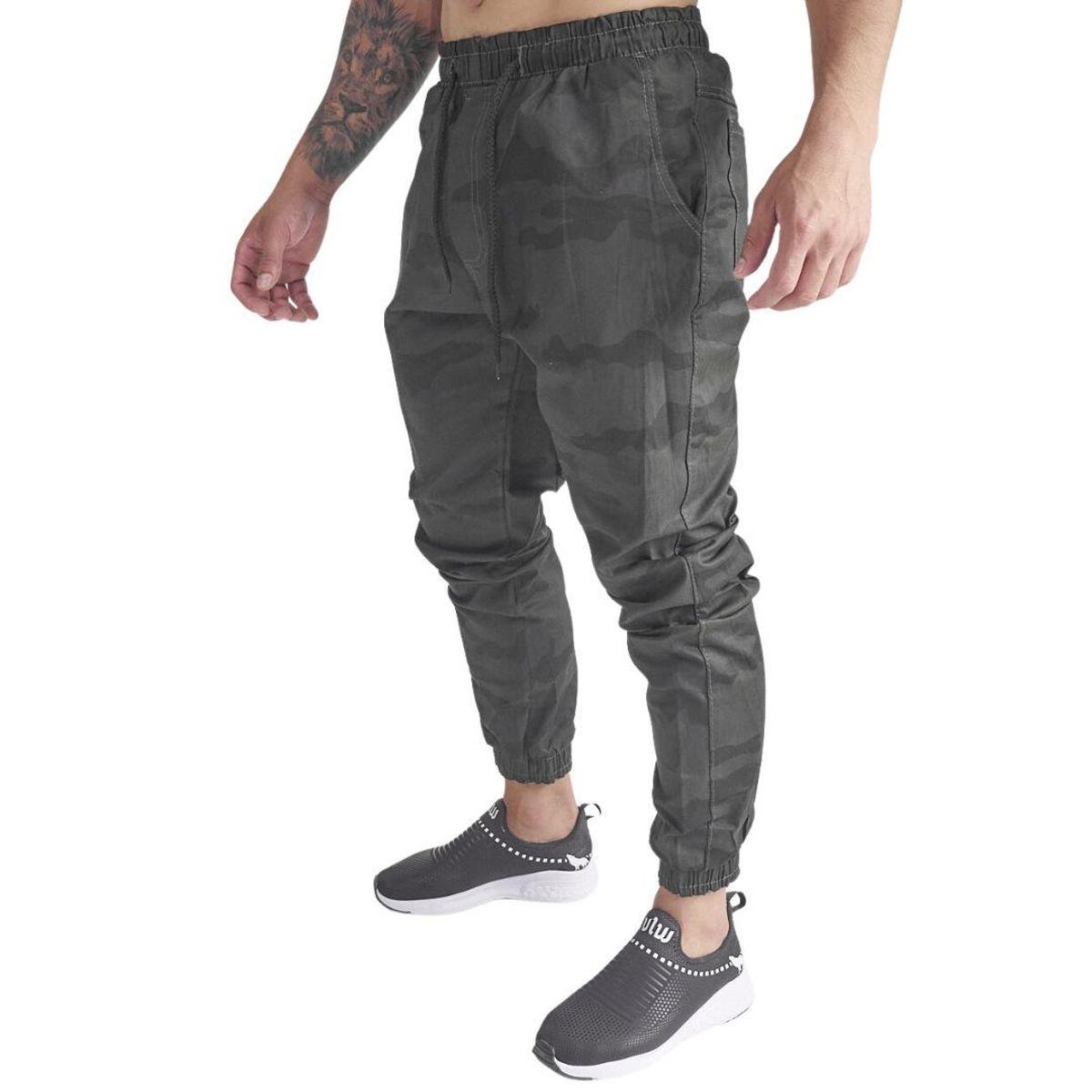 Calça Jogger Skinny Slim Militar Camuflada Vira Lata Wear Original - Verde Militar Menor preço em Calça Jogger Skinny Slim Militar Camuflada Vira Lata Wear Original - Verde Militar