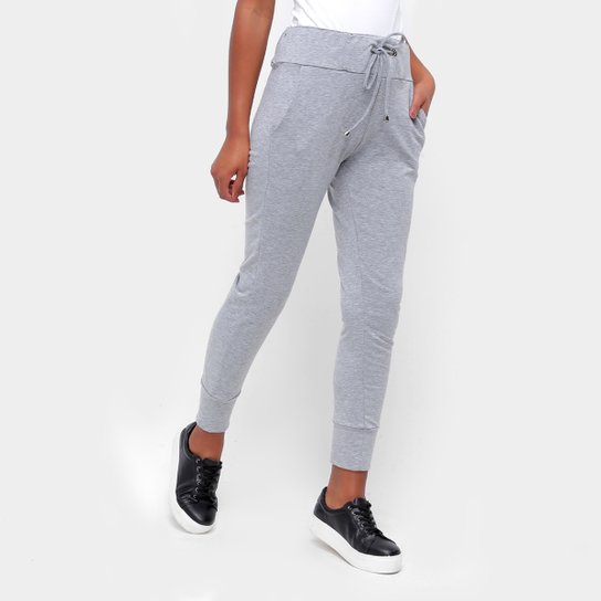 Calça Jogging Aura Moletinho Feminina - Mescla