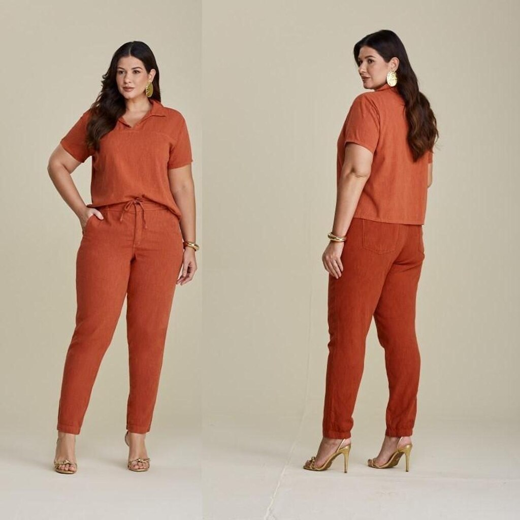 Calça jogging linho modeladora Cris Jeans