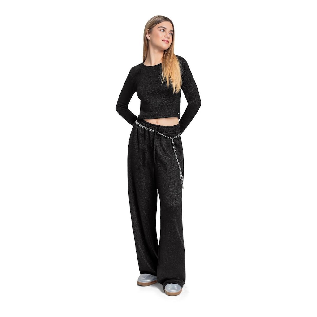 Calça Juvenil em Malha Lurex Gloss
