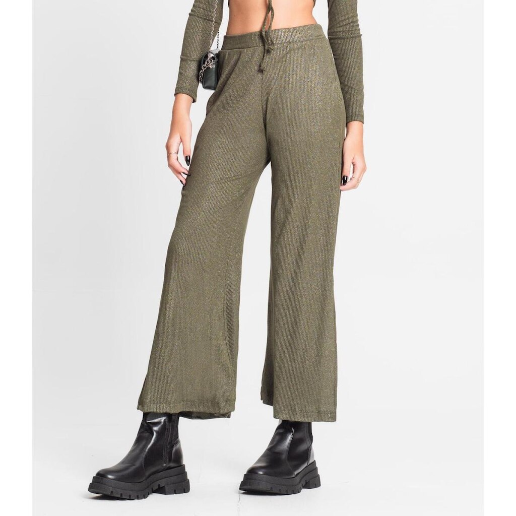 Calça Juvenil Feminina Em Ribana Canelada Minty Verde