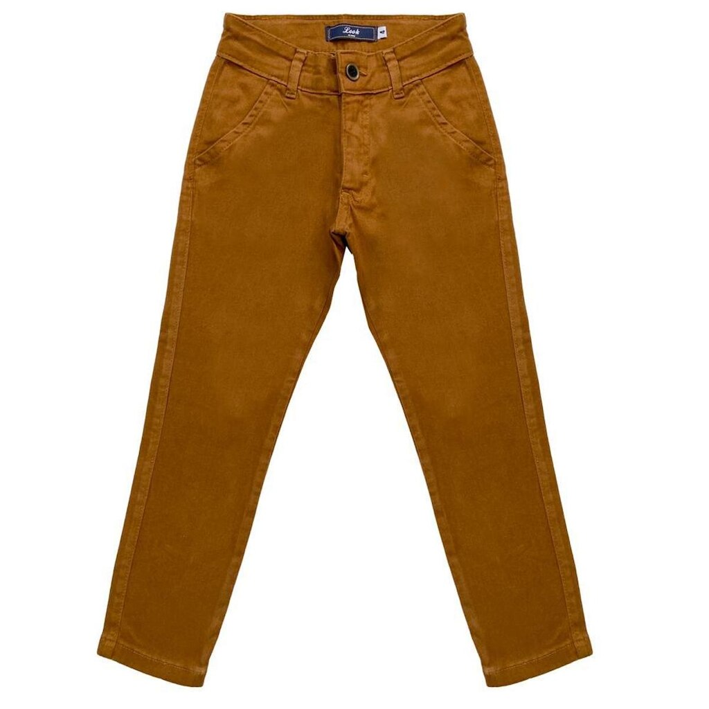 Calça Juvenil Look Jeans Alfaiataria Collor - 14 - CARAMELO