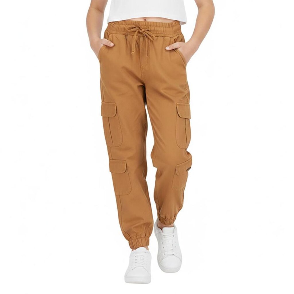 Calça Juvenil Look Jeans Cargo Tencel Ferrugem - 10 - FERRUGEM